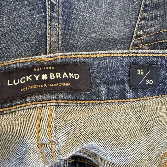 Lucky Brand 410 Athletic Slim Medium Whisker Wash Stretch Men's Size 36 x 30 - Picture 7 of 16